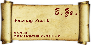 Bosznay Zsolt névjegykártya